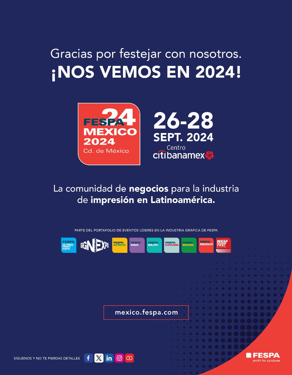 FESPA MEXICO 26, 27 y 28 Sept. 2024 Directorio Nacional Textil
